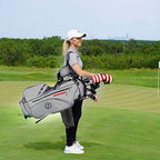 Zero Friction Stand Bag (6-way top, Gray, Bonus Towel and Glove) Golf NEW