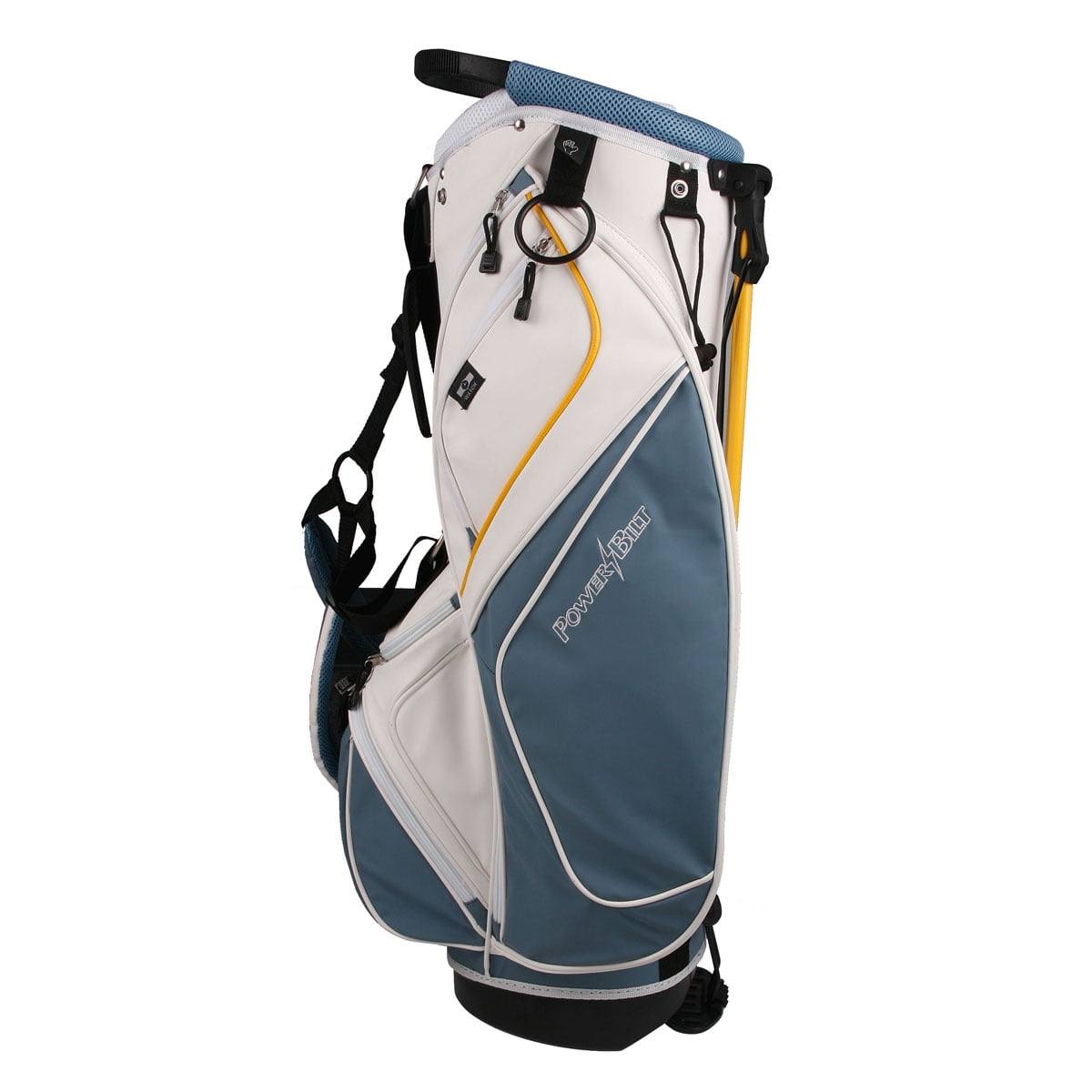 PowerBilt Golf TPS Dunes 14-Way Top Dual Strap Stand Bag, Black/Black -