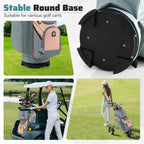 Gymax Golf Cart Bag Molded Lock Top Golf Bag w/14-Way Full Length Dividers 11 Pockets Dusty Pink