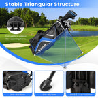 Costway Lightweight Golf Stand Bag with 14 Way Top Dividers 6 Pockets Cooler Bag Rain Hood Blue