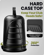 (Open Box) OutdoorMaster Golf Travel Bags for Airlines with Wheels and Hard Case Top, Shoes and Accessories Compartment