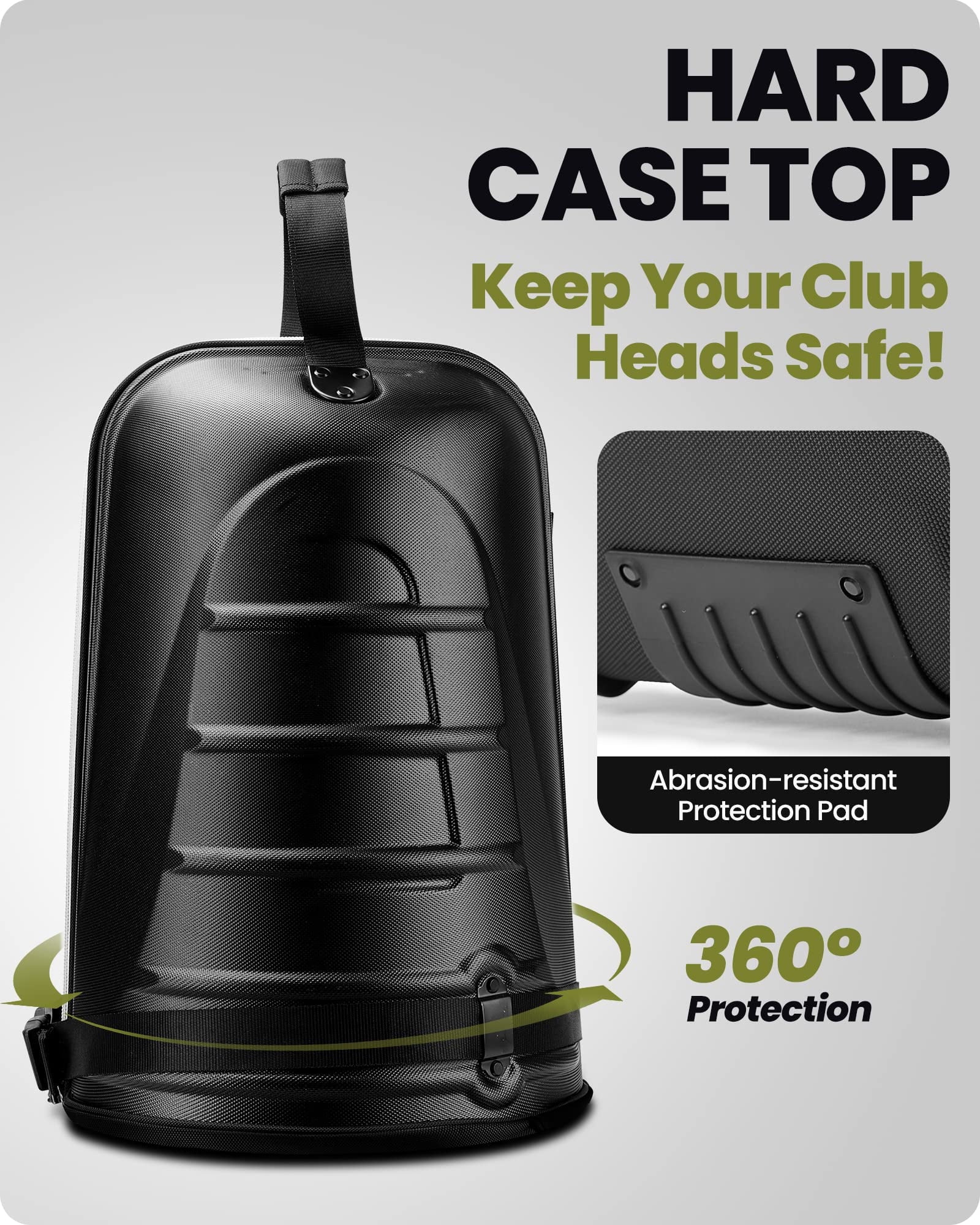 (Open Box) OutdoorMaster Golf Travel Bags for Airlines with Wheels and Hard Case Top, Shoes and Accessories Compartment