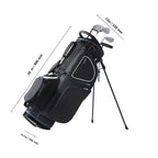 KFFKFF Golf Bag for Carts, 14-Slot Top Divider, 35'' with 11 Storage Sections, Sturdy Stand & Carry Handles, Includes Dust Protection & Removable Shoulder Straps, Unisex Design in Black & White