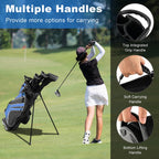 Spaco Golf Stand Cart Bag with 6-Way Divider Carry Pockets-Blue, Golf Stand Bag for Men & Women,Multiple Pockets, Lightweight & Durable