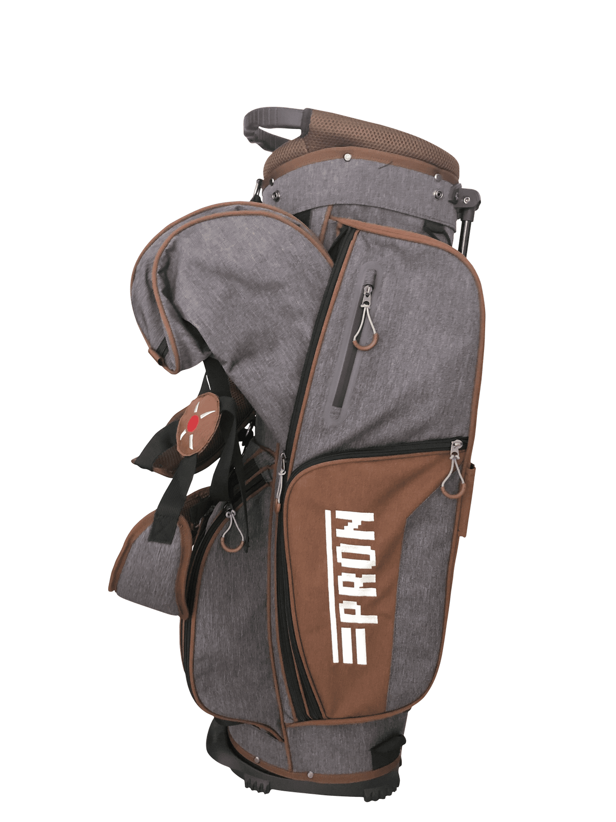 Japan Pron Light Crossover Mens Stand Golf Bag, Brown with Smoke Color, 2022 Model