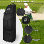 WOLT Golf Travel Club Bag With Support System Soft Padded Resistant and Waterproof Golf Travel Bag with Wheels for Airlines