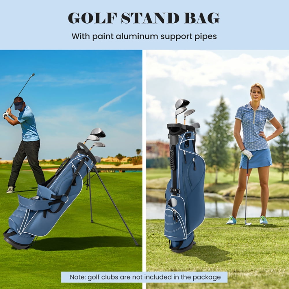 Spaco Golf Stand Cart Bag with 4 Way Divider Carry Organizer Pockets-Blue, Golf Stand Bag for Men & Women,Multiple Pockets, Lightweight & Durable