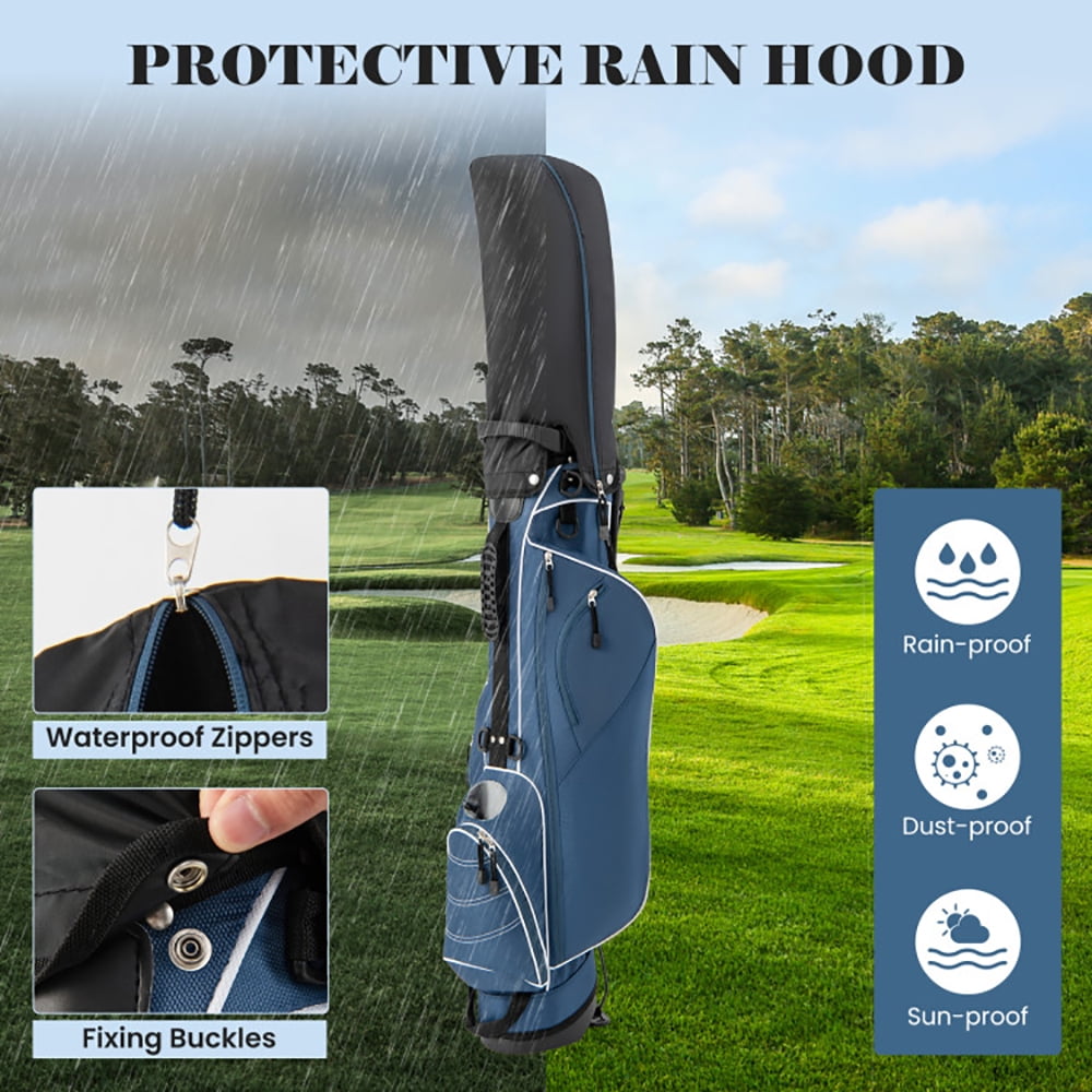 Spaco Golf Stand Cart Bag with 4 Way Divider Carry Organizer Pockets-Blue, Golf Stand Bag for Men & Women,Multiple Pockets, Lightweight & Durable