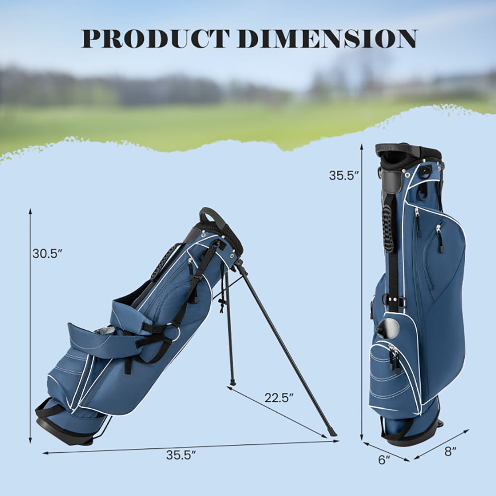 Spaco Golf Stand Cart Bag with 4 Way Divider Carry Organizer Pockets-Blue, Golf Stand Bag for Men & Women,Multiple Pockets, Lightweight & Durable
