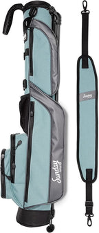 Sunday Golf Loma Bag - Lightweight Golf Bag with Strap and Stand – Easy to Carry Pitch n Putt Golf Bag – Golf Stand Bag for The Driving Range, Par 3 and Executive Courses, 31 Inches Tall (Seafoam)