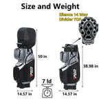 PGM Golf Cart Bag 14 Way Organizer Divider Silent Top Waterproof Bag/Black