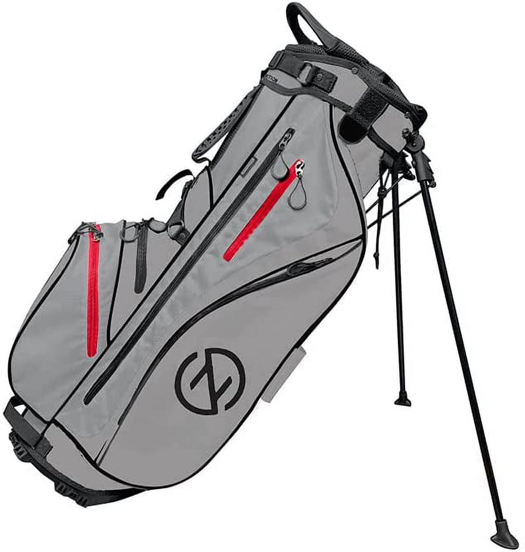 Zero Friction Stand Bag (6-way top, Gray, Bonus Towel and Glove) Golf NEW