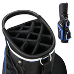 Costway Lightweight Golf Cart Bag with 14 Way Top Dividers 9 Pockets Rain Hood Cooler Bag Blue