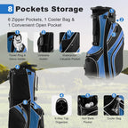 Spaco Golf Stand Cart Bag with 6-Way Divider Carry Pockets-Blue, Golf Stand Bag for Men & Women,Multiple Pockets, Lightweight & Durable