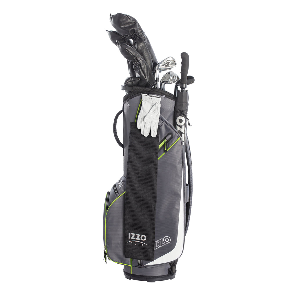 Izzo Golf Ultra-Lite Golf Cart Bag with Single Strap & Exclusive Features, Gray/Lime