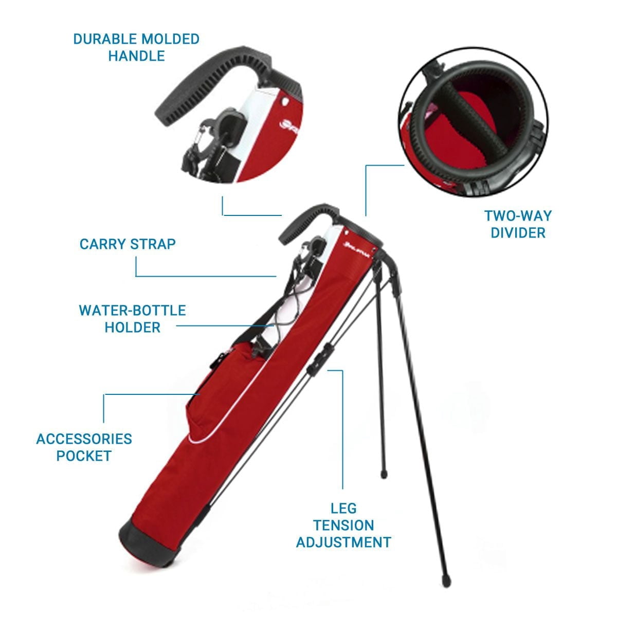 Orlimar Golf Pitch and Putt Light Weight Orange (Sunday) Stand Bag -