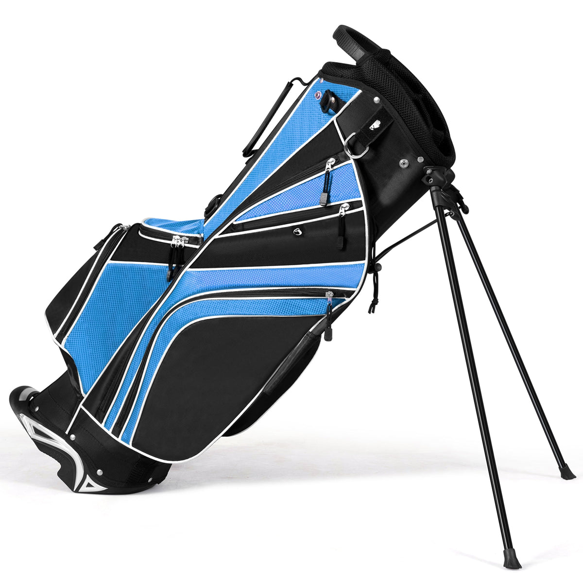 Gymax Golf Stand Bag 6 Way Divider Golf Carry Bag w/ Straps & 7 Storage Pockets Blue