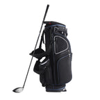 KFFKFF Golf Bag for Carts, 14-Slot Top Divider, 35'' with 11 Storage Sections, Sturdy Stand & Carry Handles, Includes Dust Protection & Removable Shoulder Straps, Unisex Design in Black & White