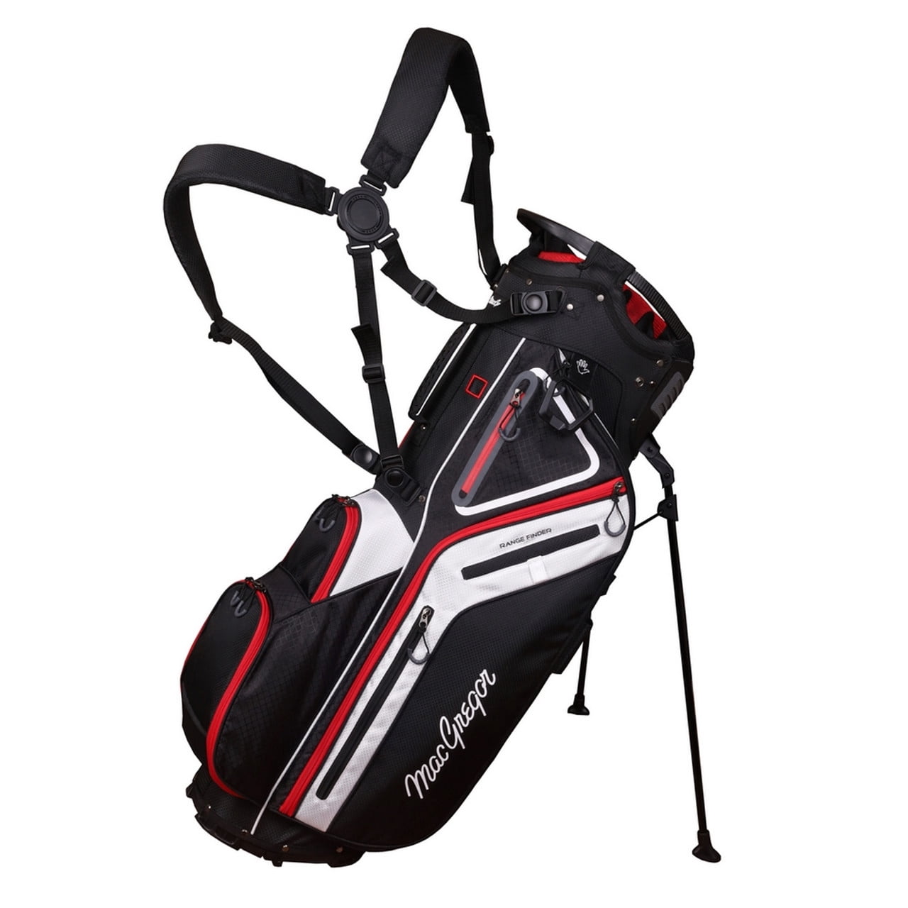 MacGregor Golf Tourney Hybrid Stand Carry Bag, Black/White/Red