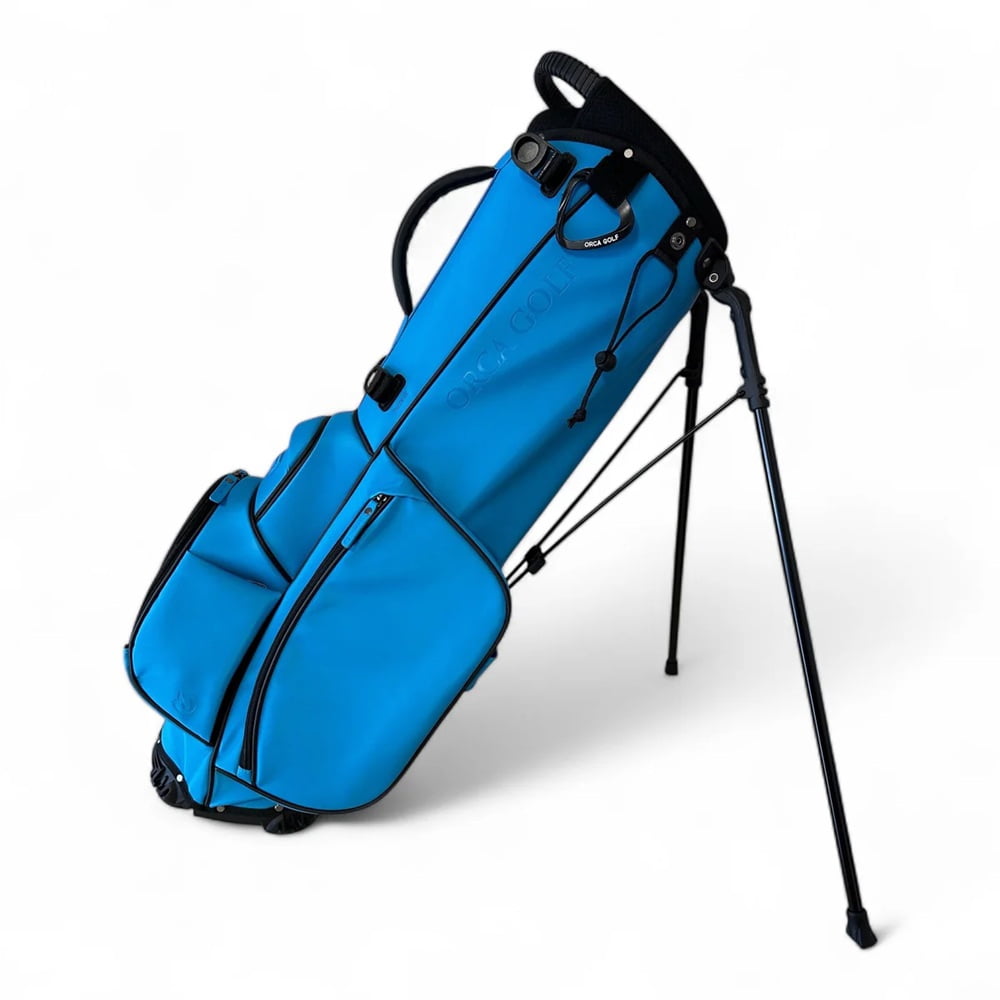 NEW Orca Golf Dorsal 2 Synthetic Leather Stand Bag 4-Way Top - Caribbean Blue