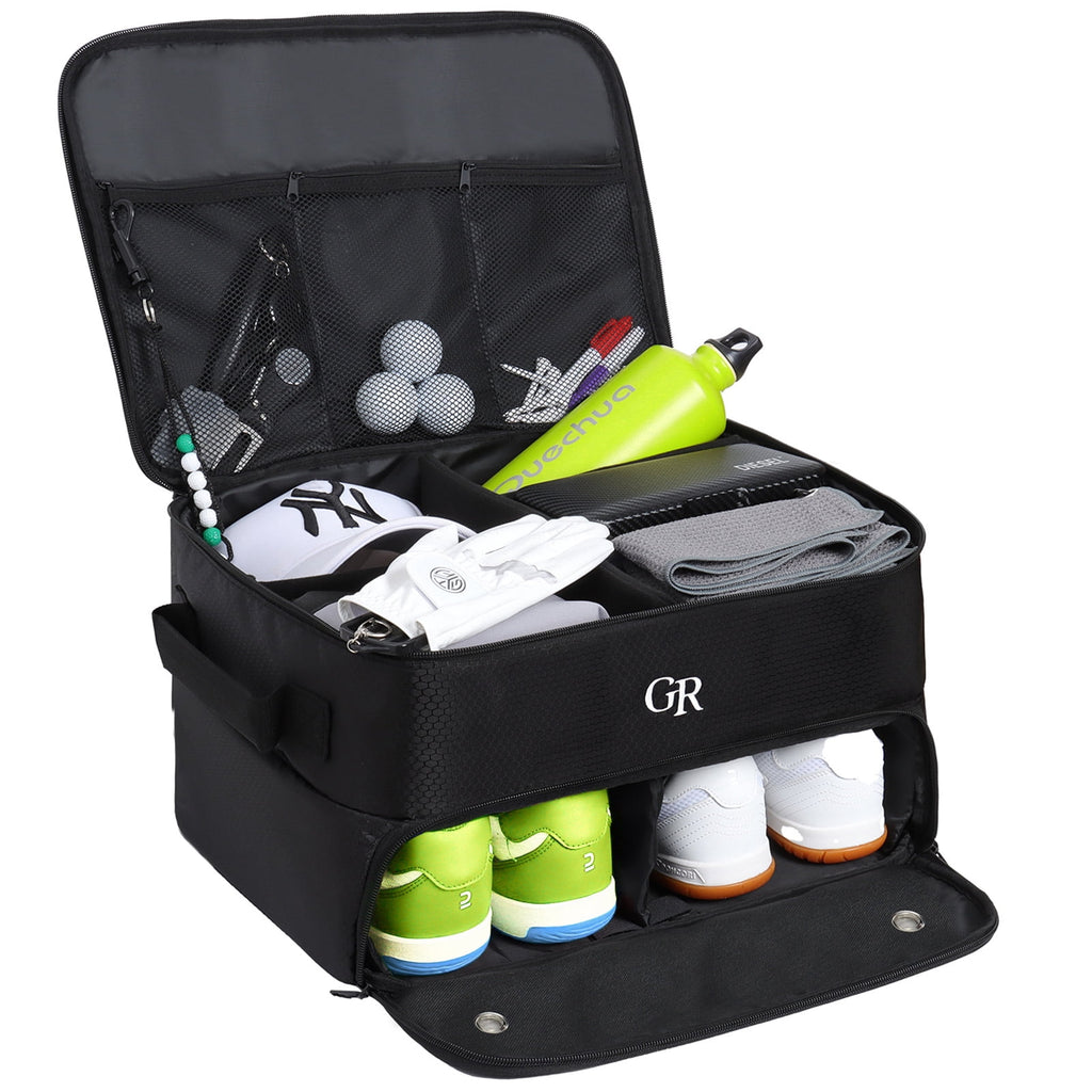 Golf Trunk Organizer Water-Resistant Golf Shoe Bag for Shoes Balls Tees Clothes Gloves Golf Accessories, Fathers Day Dad Gifts for Men