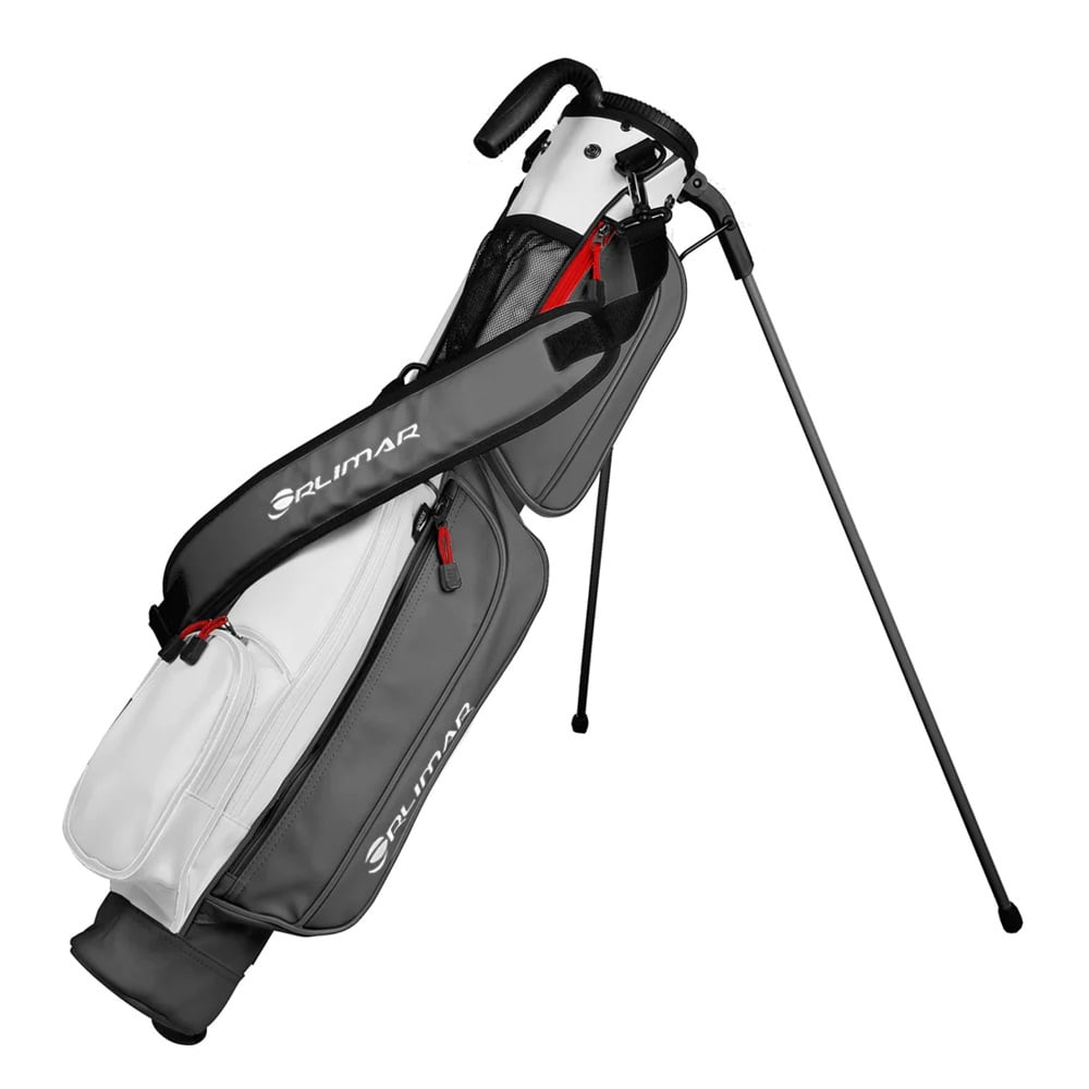 Playcraft Co™ Ultra Lightweight, 2-Way Divider Top Golf Club Bags, Synthetic Leather, White/Black
