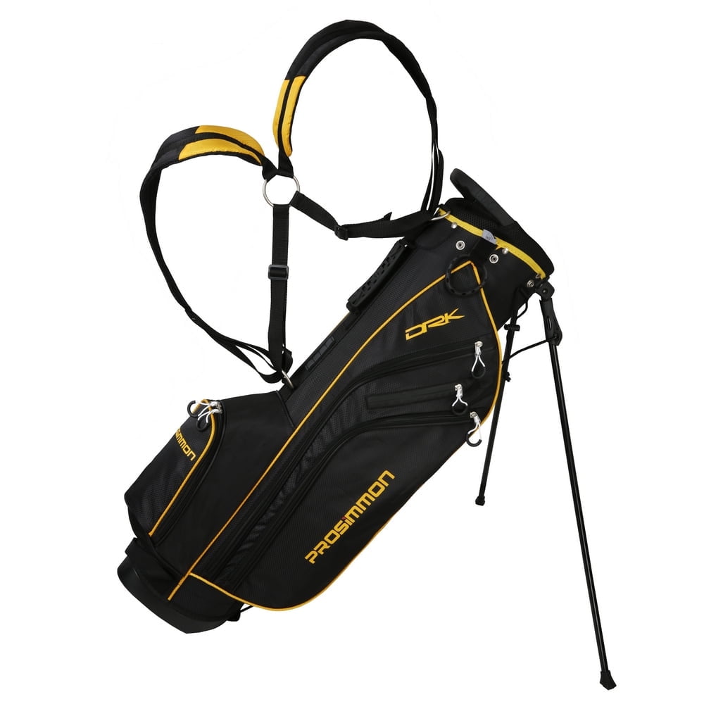 Prosimmon Golf DRK 7 Lightweight Golf Stand Bag with Dual Straps Black/Gold