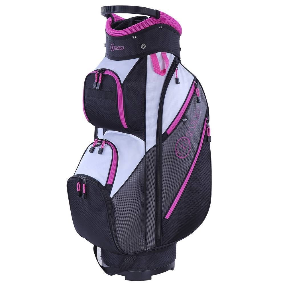 Ram Golf Club Lightweight Ladies Cart Bag with 14 Way Dividers Grey, Pink