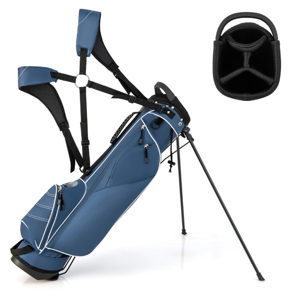 Spaco Golf Stand Cart Bag with 4 Way Divider Carry Organizer Pockets-Blue, Golf Stand Bag for Men & Women,Multiple Pockets, Lightweight & Durable