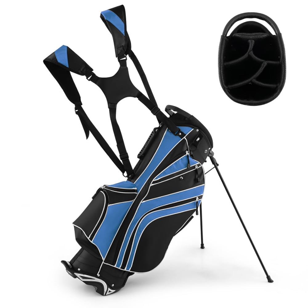 Spaco Golf Stand Cart Bag with 6-Way Divider Carry Pockets-Blue, Golf Stand Bag for Men & Women,Multiple Pockets, Lightweight & Durable