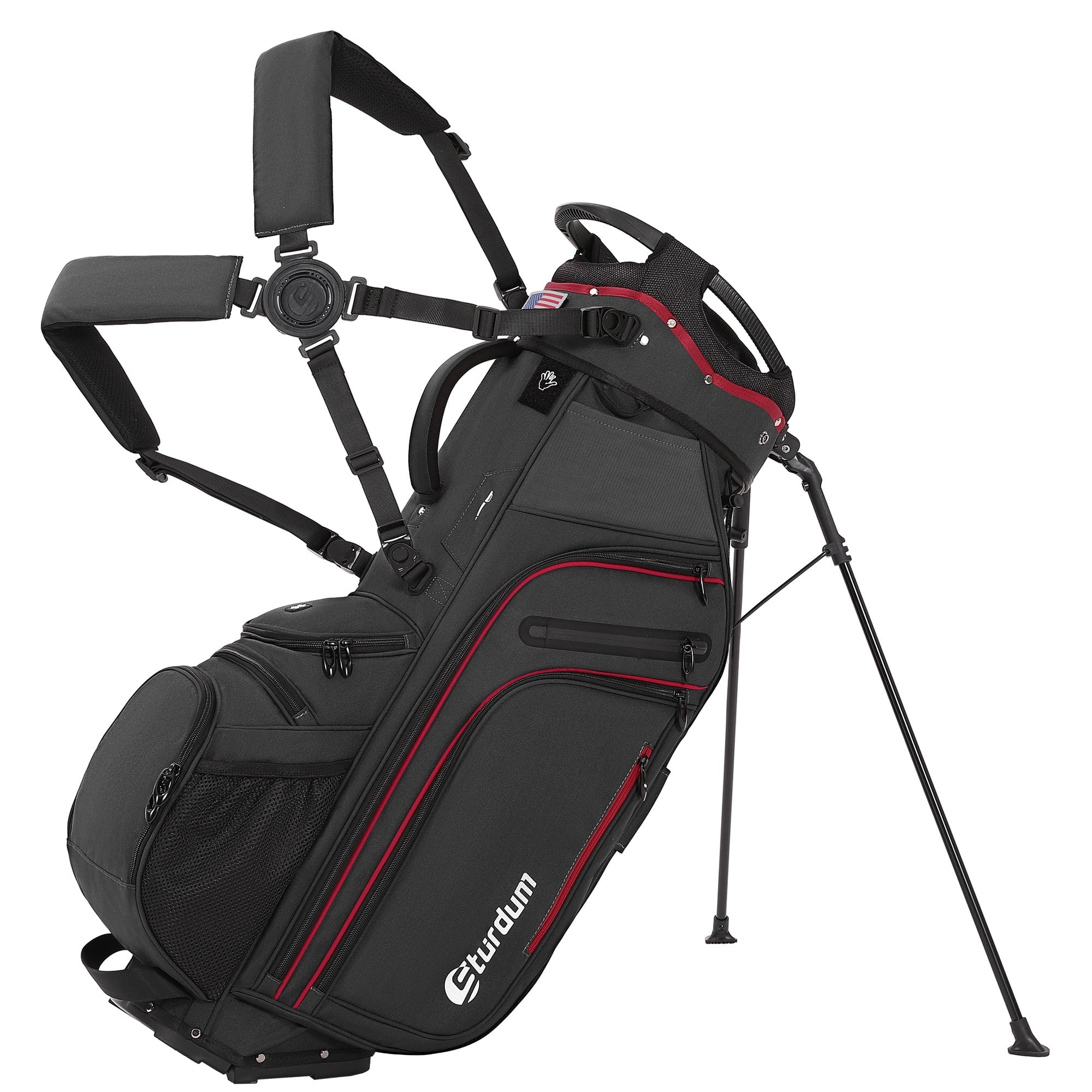 Playcraft Co™ 14-Way Golf Stand Bag, Tour-Grade 900D Oxford Golf Bag for Men & Women, Lightweight with 12 Pockets, Full-Length Dividers & Reinforced Base