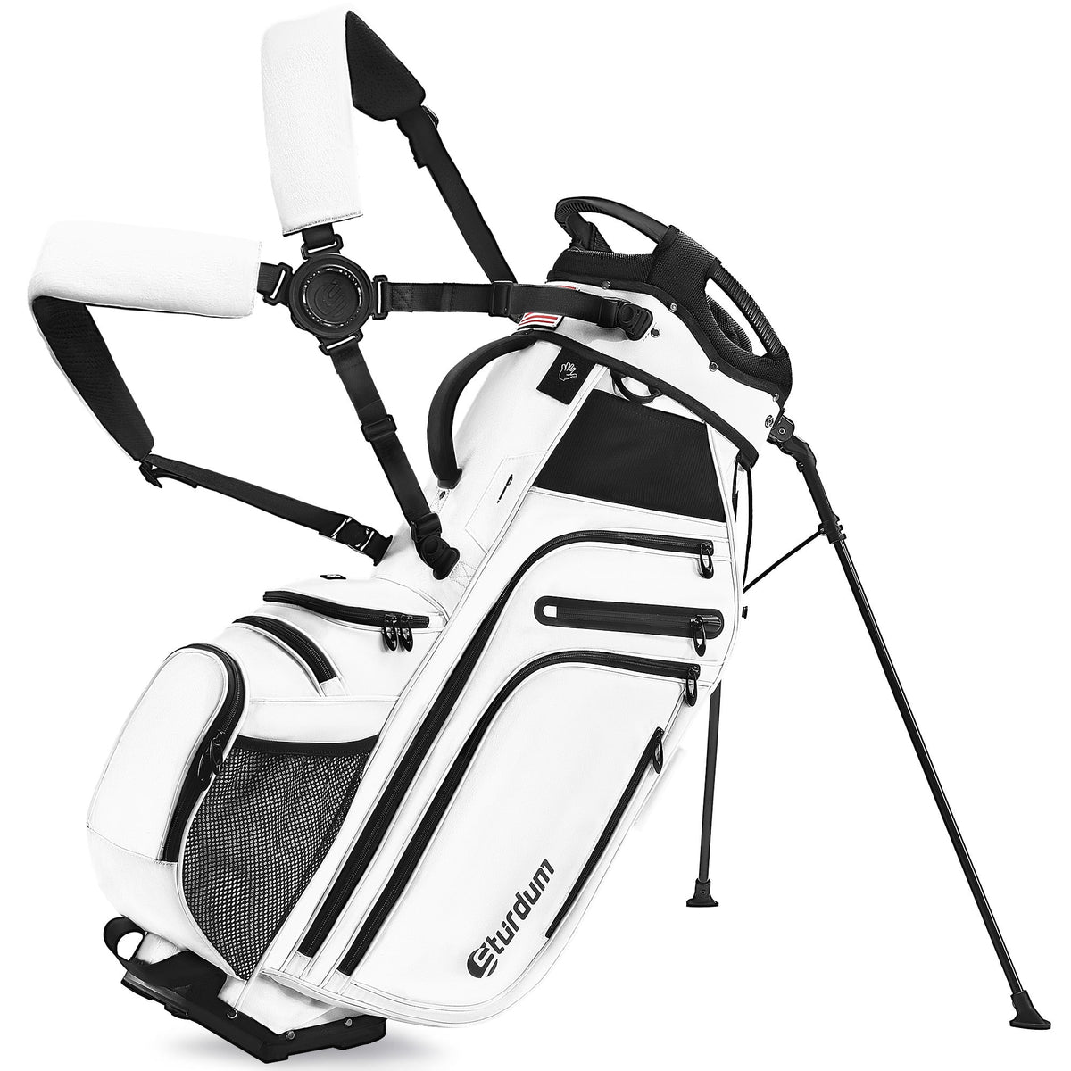 Sturdum 14-Way Golf Stand Bag, Tour-Grade 900D Oxford Golf Bag for Men & Women, Lightweight with 12 Pockets, Full-Length Dividers & Reinforced Base