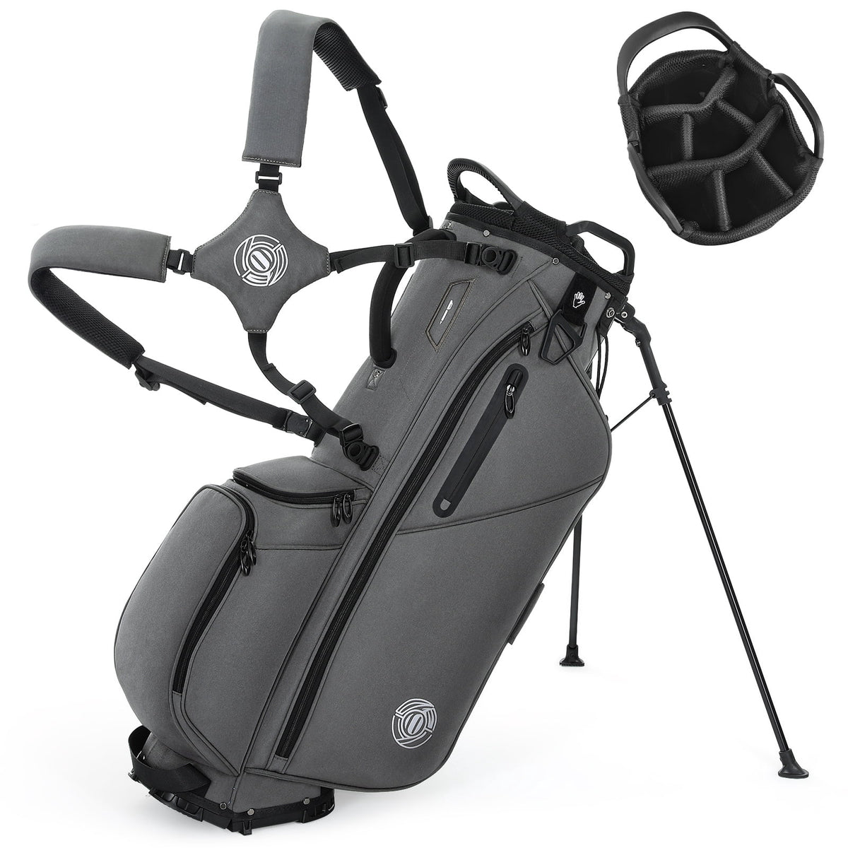 Playcraft Co™ Golf Stand Bag Lightweight Carry Bag with 7-Way Dividers, Cooler Pocket, Adjustable Shoulder Strap, 900D Weather-Resistant Fabric for Men Women