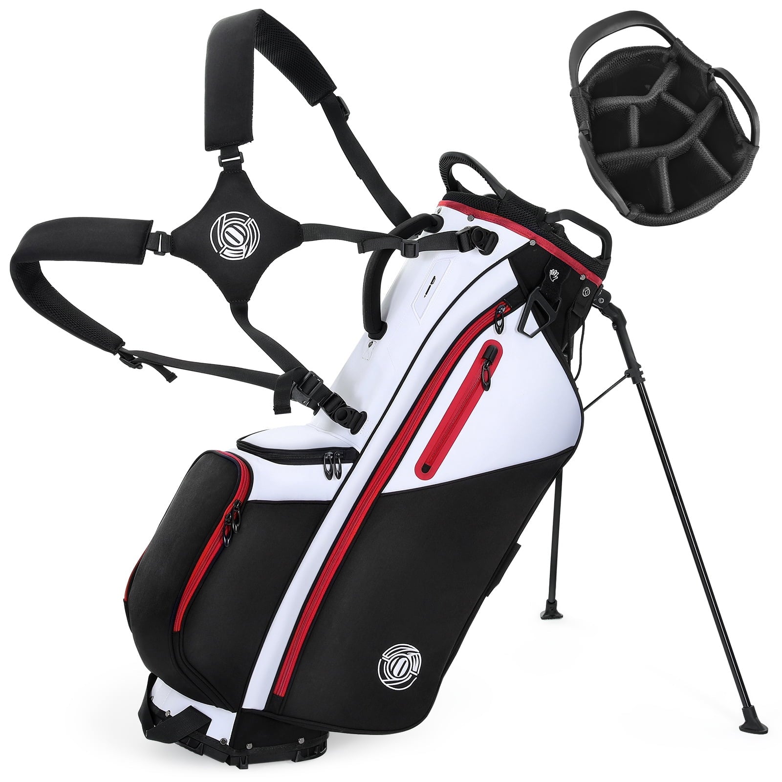 Playcraft Co™ Golf Stand Bag Lightweight Carry Bag with 7-Way Dividers, Cooler Pocket, Adjustable Shoulder Strap, 900D Weather-Resistant Fabric for Men Women