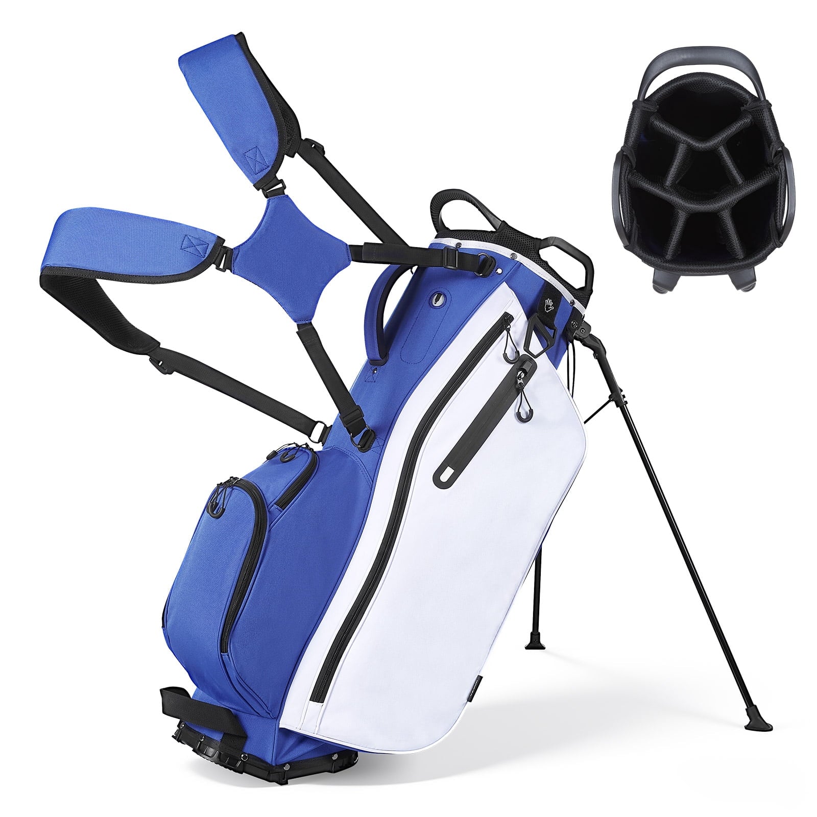 VEVOR Golf Cart Bag, 7 Way Top Divider Organizer, Club Stand Bag with Full-length Divider, Handles, Dual Support Legs, Storage Pockets, Dual Shoulder Straps, Rain Hood, Lightweight for Men and Women