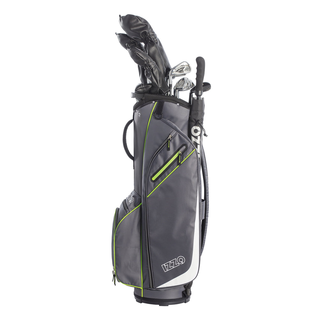 Izzo Golf Ultra-Lite Golf Cart Bag with Single Strap & Exclusive Features, Gray/Lime