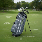 Topcobe 9.5 Inch Lightweight Golf Cart Bag with 15 Way Top Dividers, Golf Bags for Adult, Multiple Pockets, Green
