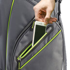 Izzo Golf Ultra-Lite Golf Cart Bag with Single Strap & Exclusive Features, Gray/Lime