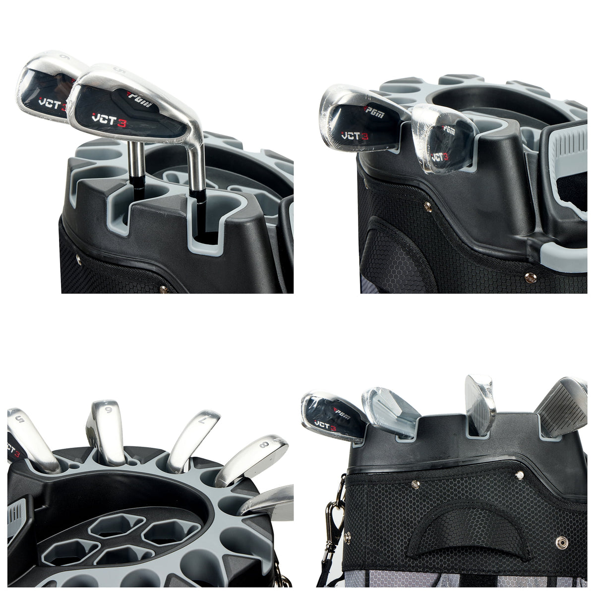 PGM Golf Cart Bag 14 Way Organizer Divider Silent Top Waterproof Bag/Black