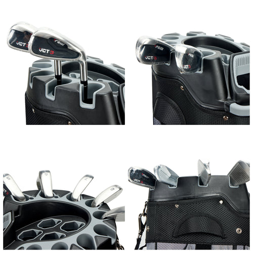 PGM Golf Cart Bag 14 Way Organizer Divider Silent Top Waterproof Bag/Black