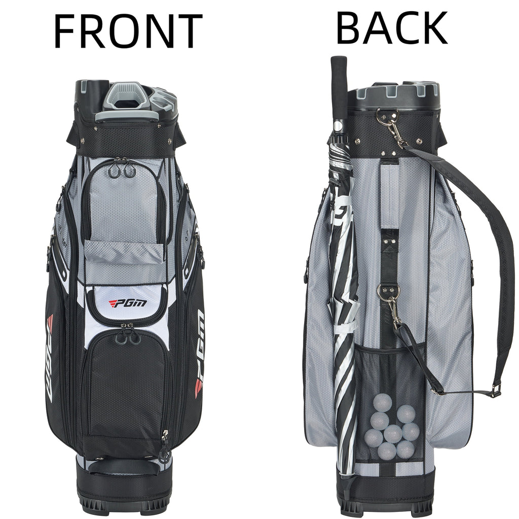 PGM Golf Cart Bag 14 Way Organizer Divider Silent Top Waterproof Bag/Black