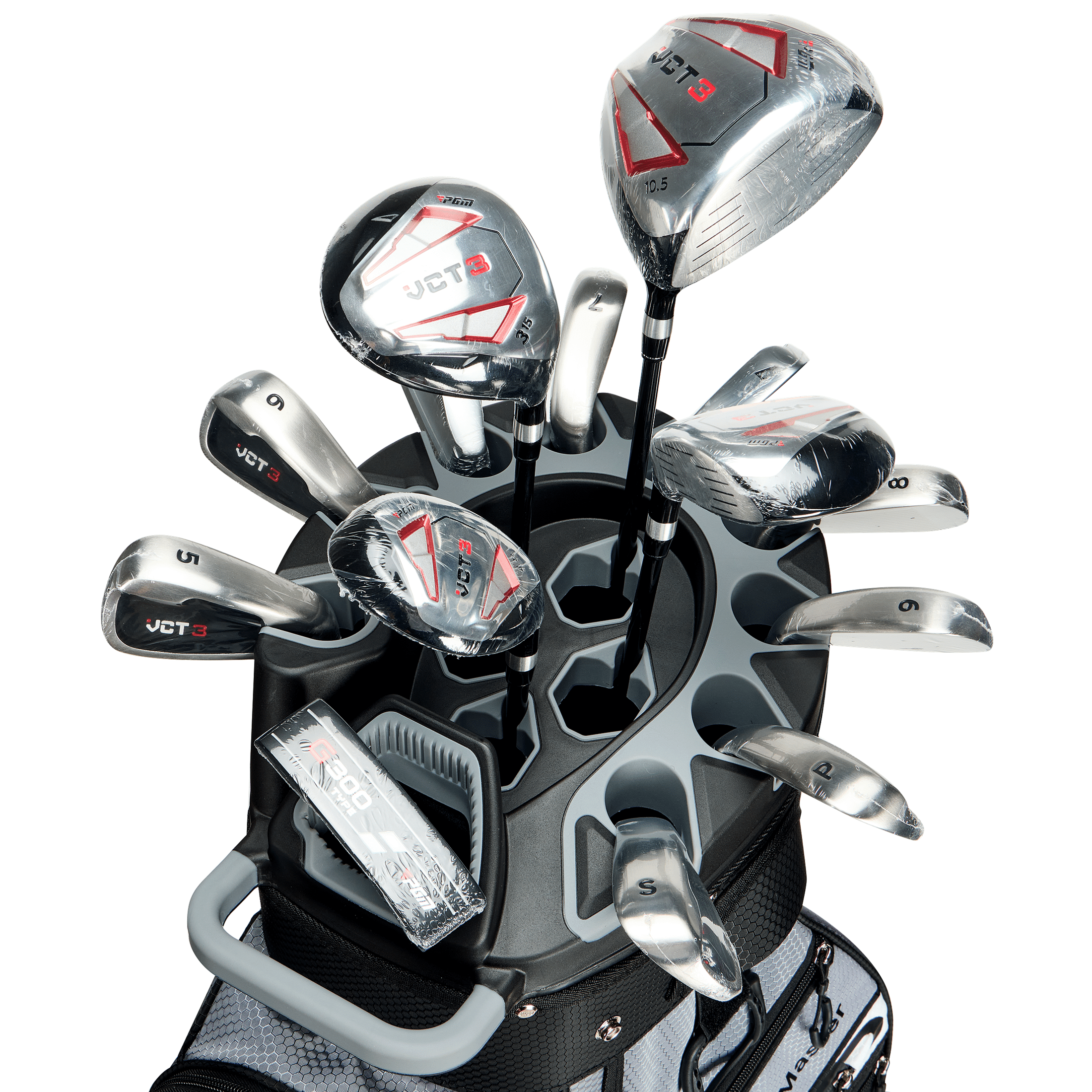 PGM Golf Cart Bag 14 Way Organizer Divider Silent Top Waterproof Bag/Black