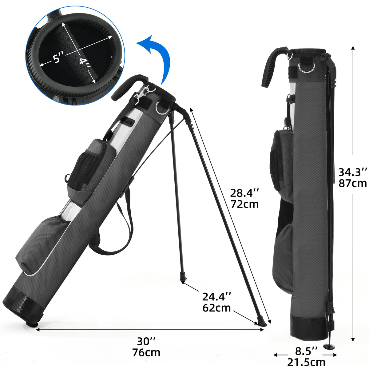 Sturdum Lightweight Golf Stand Bag, Portable Sunday Golf Carry Bag with Insulated Cooler Pocket, Easy Carry Par 3 Golf Bag for Driving Range, Pitch n Putt & Executive Courses
