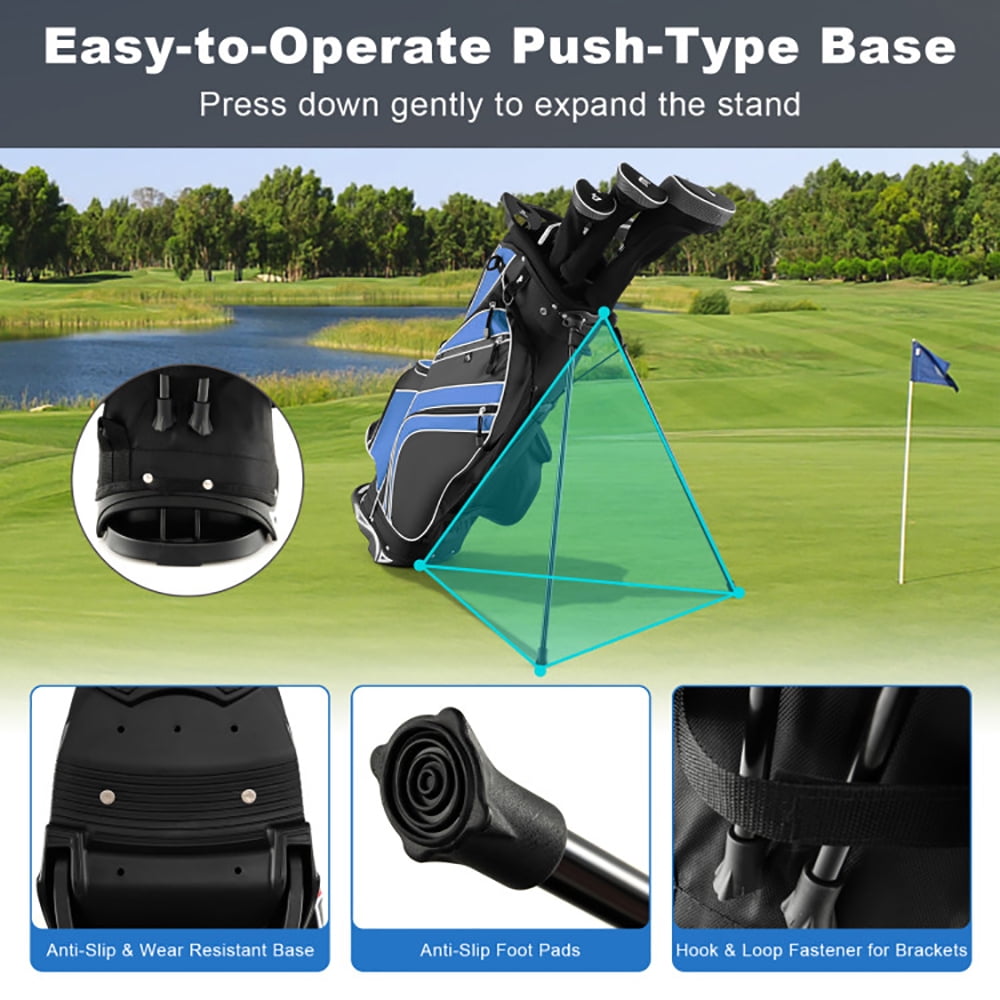 Spaco Golf Stand Cart Bag with 6-Way Divider Carry Pockets-Blue, Golf Stand Bag for Men & Women,Multiple Pockets, Lightweight & Durable