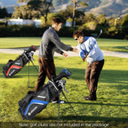 Costway Lightweight Golf Stand Bag with 14 Way Top Dividers 6 Pockets Cooler Bag Rain Hood Blue