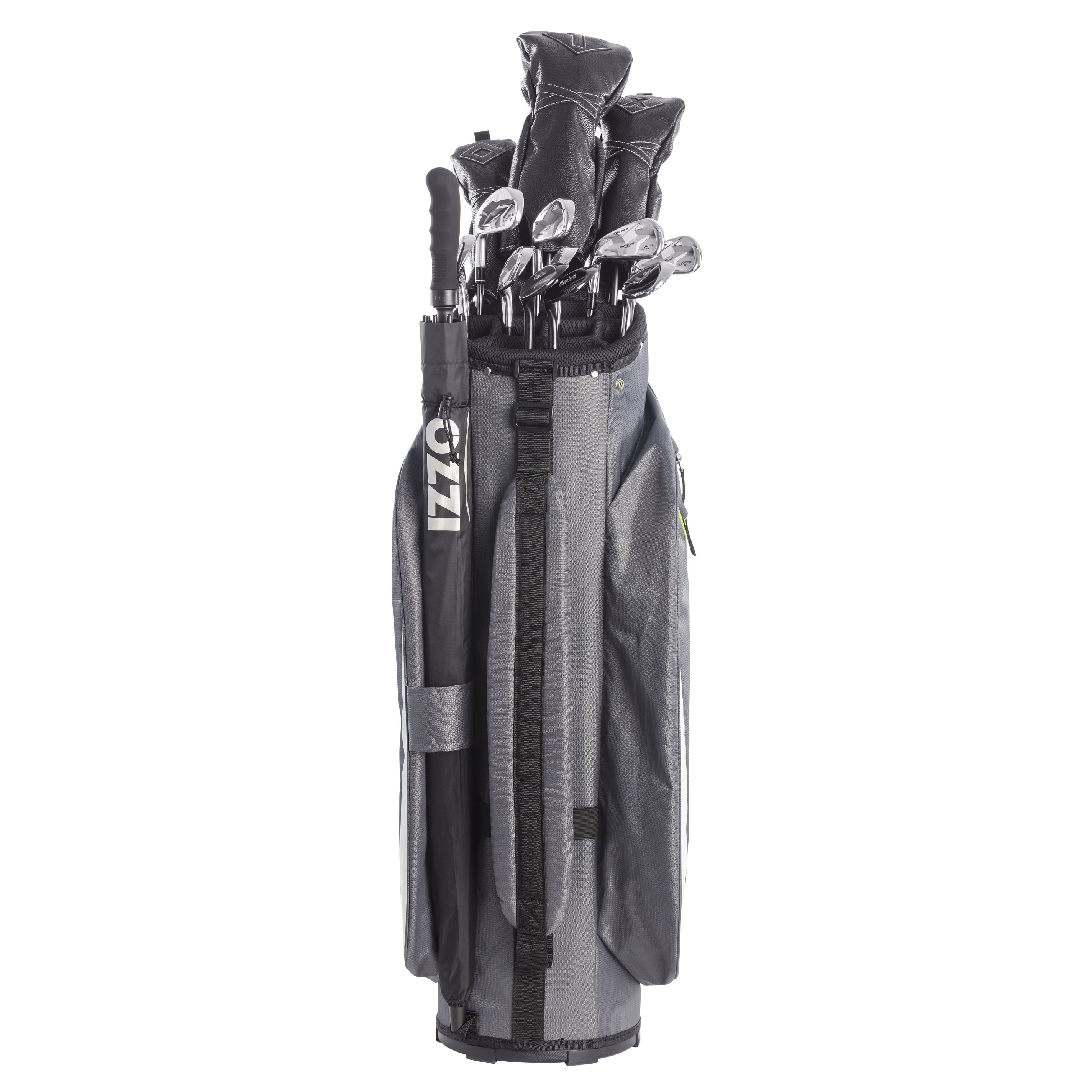 Izzo Golf Ultra-Lite Golf Cart Bag with Single Strap & Exclusive Features, Gray/Lime