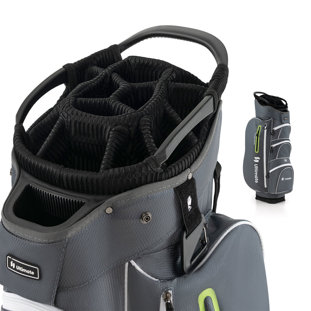 Costway Lightweight Golf Cart Bag with 15 Way Top Divider Individual Putter Well Cooler Bag Green