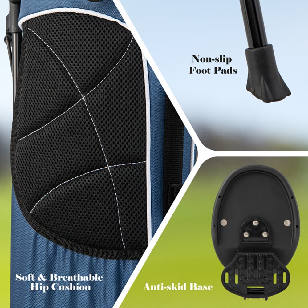 Spaco Golf Stand Cart Bag with 4 Way Divider Carry Organizer Pockets-Blue, Golf Stand Bag for Men & Women,Multiple Pockets, Lightweight & Durable
