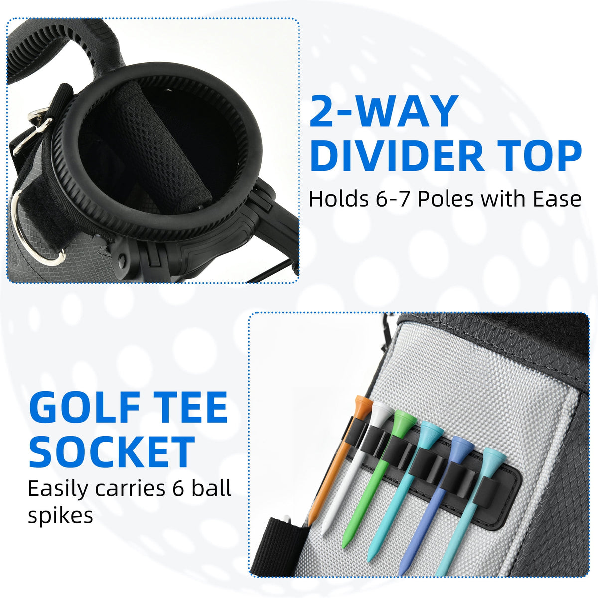 Sturdum Lightweight Golf Stand Bag, Portable Sunday Golf Carry Bag with Insulated Cooler Pocket, Easy Carry Par 3 Golf Bag for Driving Range, Pitch n Putt & Executive Courses