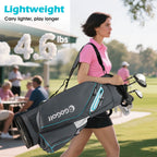 Costway Golf Cart Bag Lightweight & Portable Golf Bag with 14-Way Top 6 Pockets Rain Hood Gray